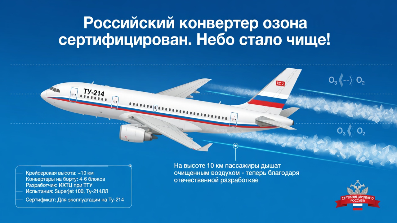 Российский конвертер озона сертифицирован. Небо стало чище!